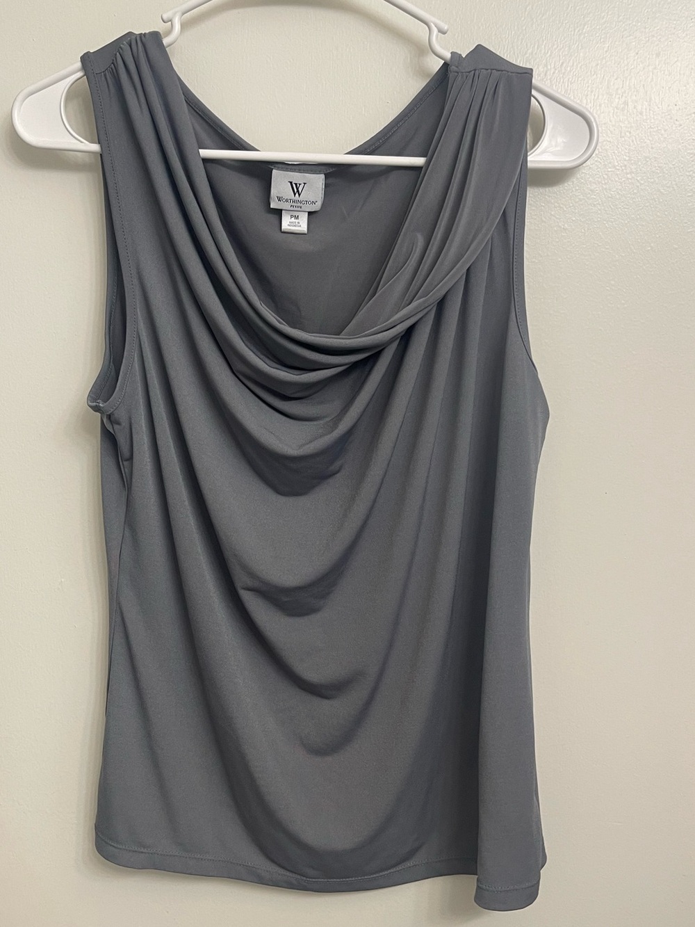 Worthington Gray Sleeveless Cowl Neck Camisole